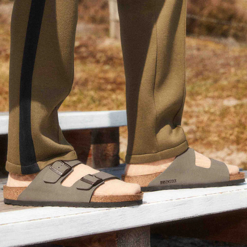Birkenstock כפכפים נשים אריזונה אבן נובוק Arizona Birko Flor Nubuck Stone