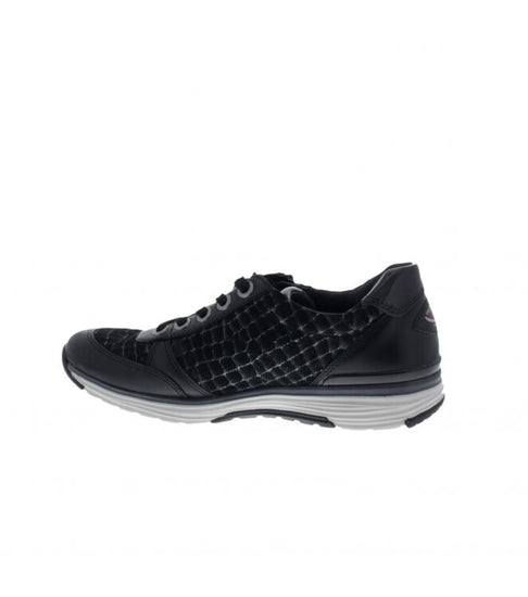 Gabor rolling soft shoes Black 36.973.37 נעל סניקרס עם ריצ'רץ' דמוי עור נחש צבע שחור נשים