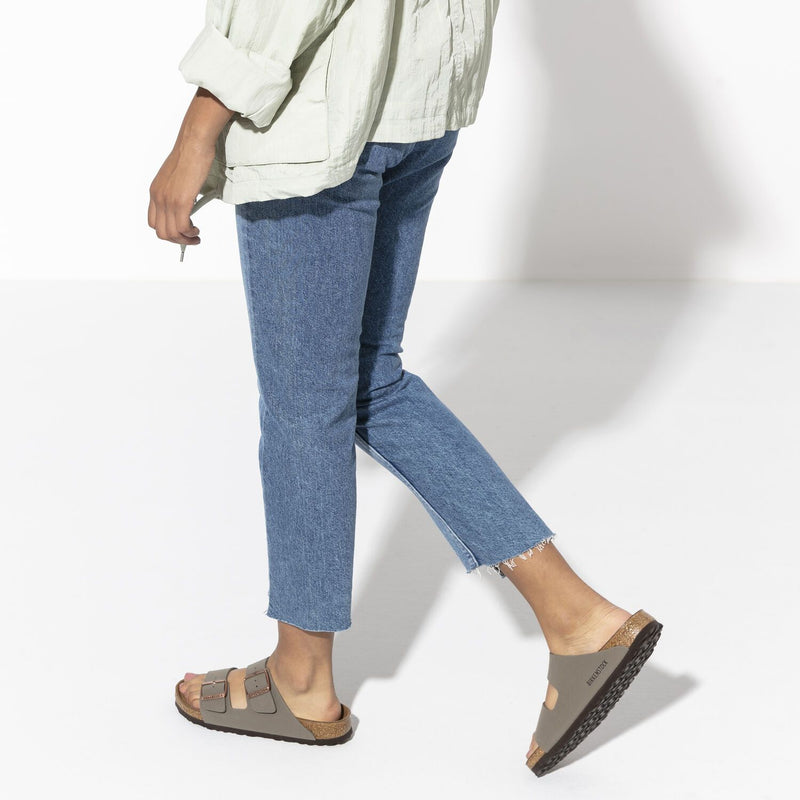 בירקנשטוק כפכפי נשים אריזונה אבן נובוק Birkenstock Arizona Birko Flor Nubuck Stone (4537456001098)