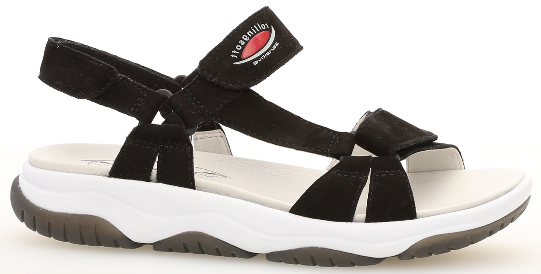 סנדל רצועות משולבות שחור זמש Gabor sandale Rolling Soft 26.928.47 נשים