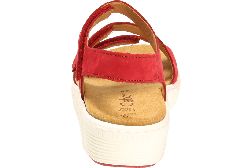 Gabor Platform sandal smooth leather red 43.600.15  סנדל נשים עור אדום חלק