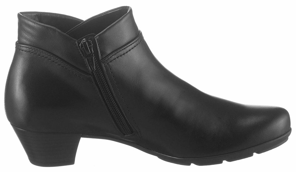 Gabor Ankle boot smooth leather black 35.634.27 מגף חצי עם ריצ'רץ צבע שחור נשים